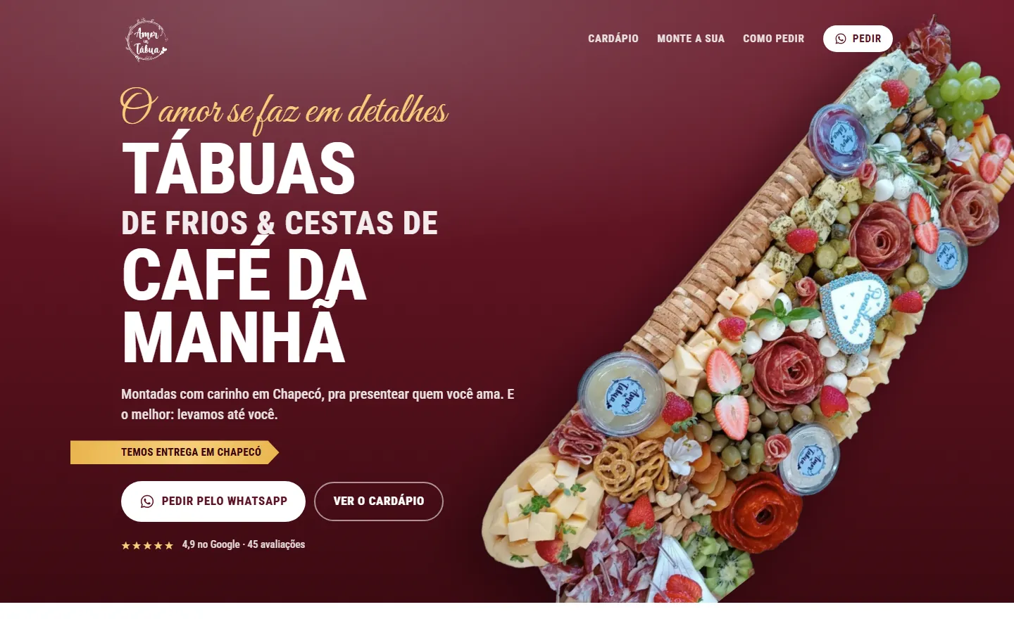 Página da Amor in Tábua vista no computador